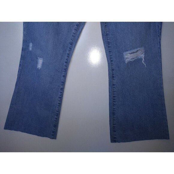Aeropostale Womens cropped jeans Sz 9/10R distressed raw hem bootcut Flare EUC - Picture 7 of 7